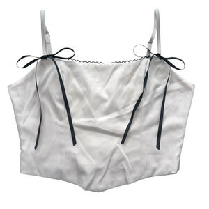 Le Lis Coquette Corset Top Bows Lace Up Back Tank Top Size Medium